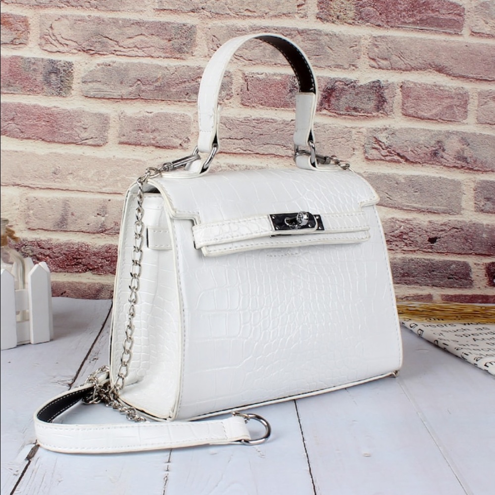 White Croc Handbag